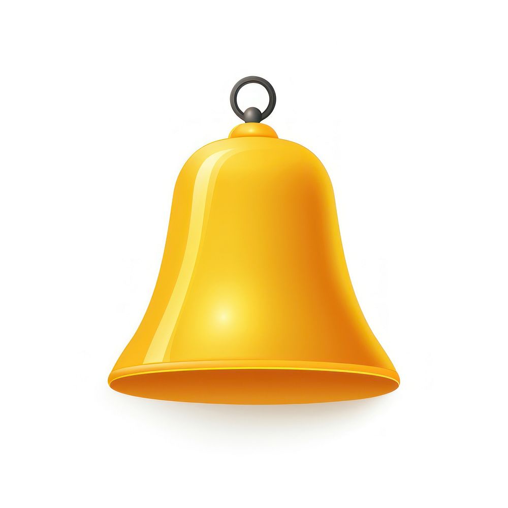 Yellow bell shape white background protection. AI generated Image by rawpixel.