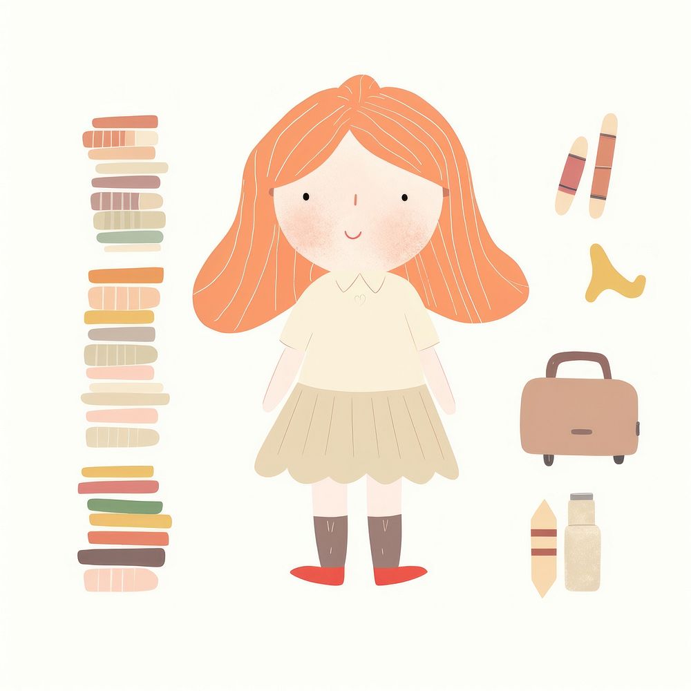 Girl character back to school book representation publication. AI generated Image by rawpixel.