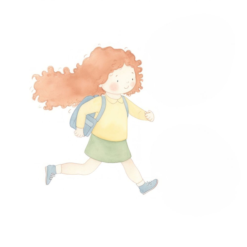 Girl character back to school white background creativity happiness. AI generated Image by rawpixel.