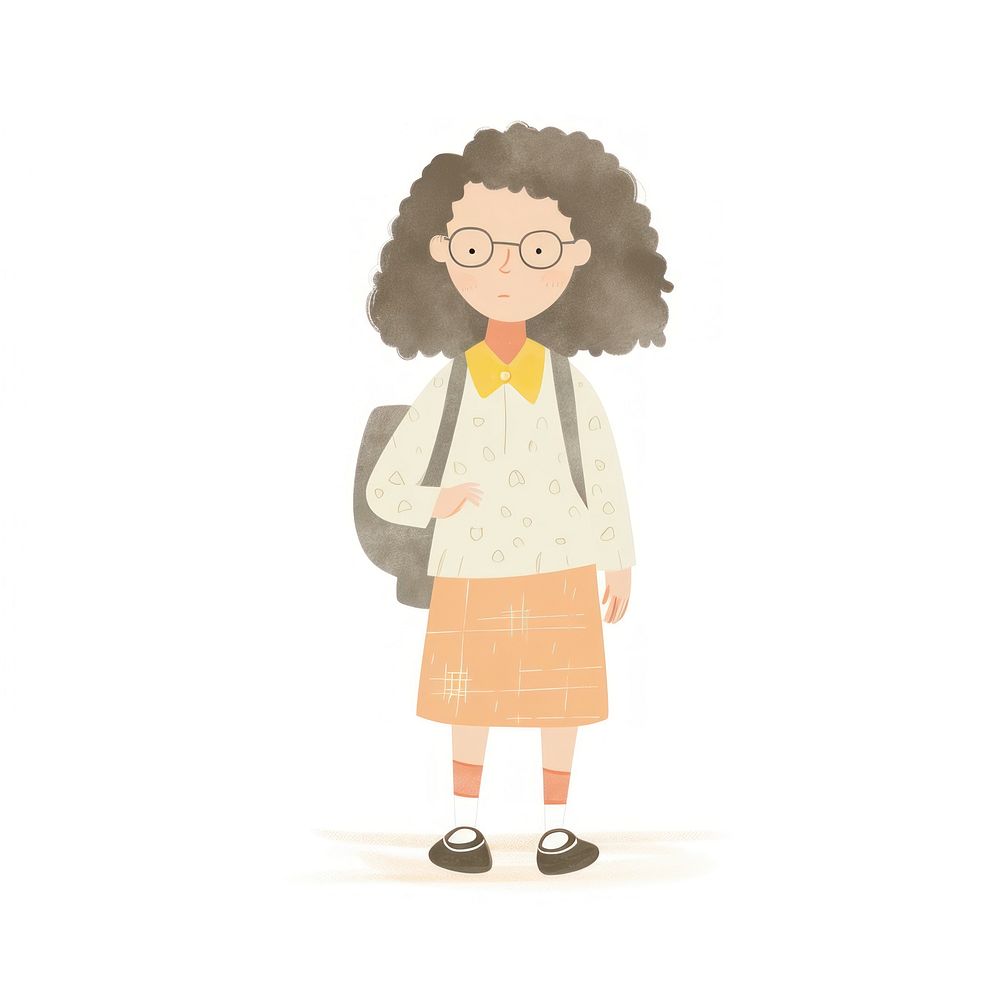 Girl character back to school child white background hairstyle. AI generated Image by rawpixel.