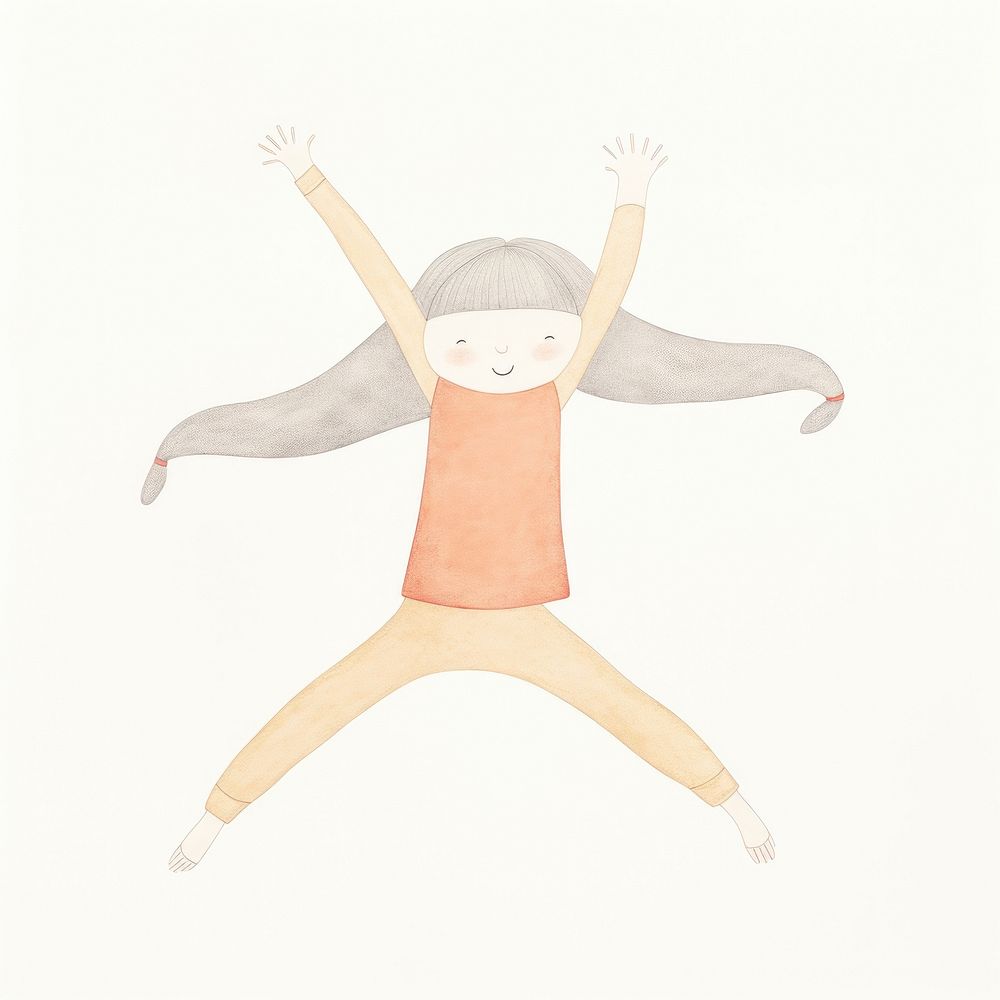 Girl character doing yoga drawing sketch art. AI generated Image by rawpixel.