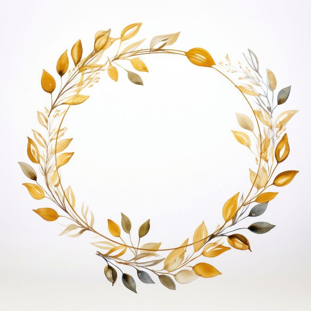 Flower border frame pattern plant gold. AI generated Image by rawpixel.