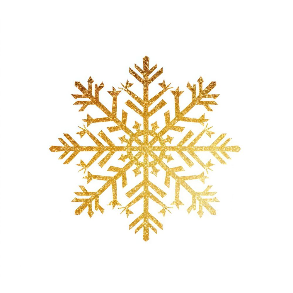 Gold Glitter Snowflake snowflake pattern white. AI generated Image by rawpixel.