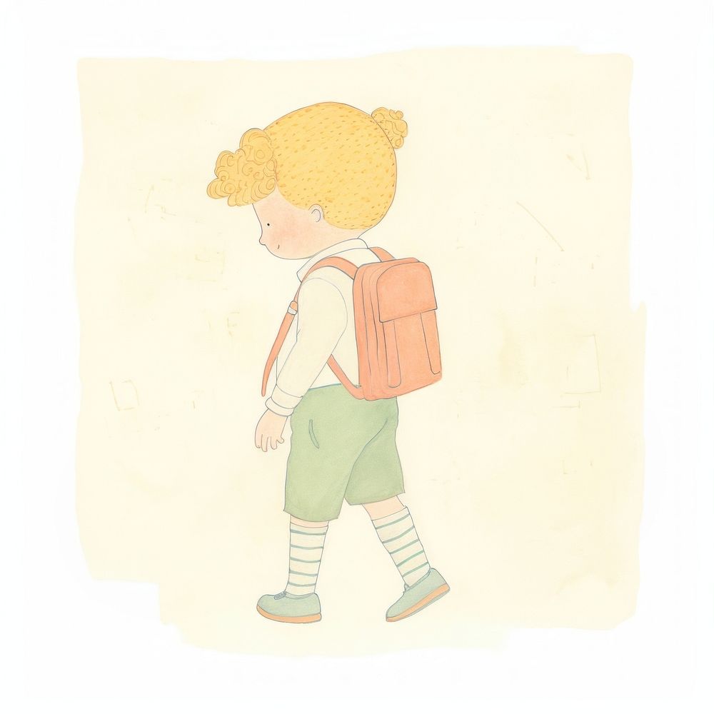 Kid character drawing sketch bag. AI generated Image by rawpixel.