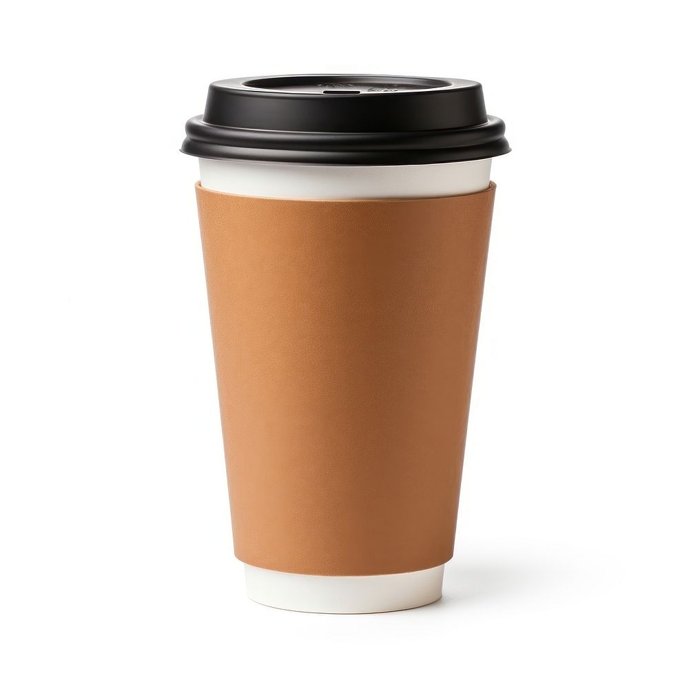 Craft cardboard coffee cup drink mug white background. AI generated Image by rawpixel.