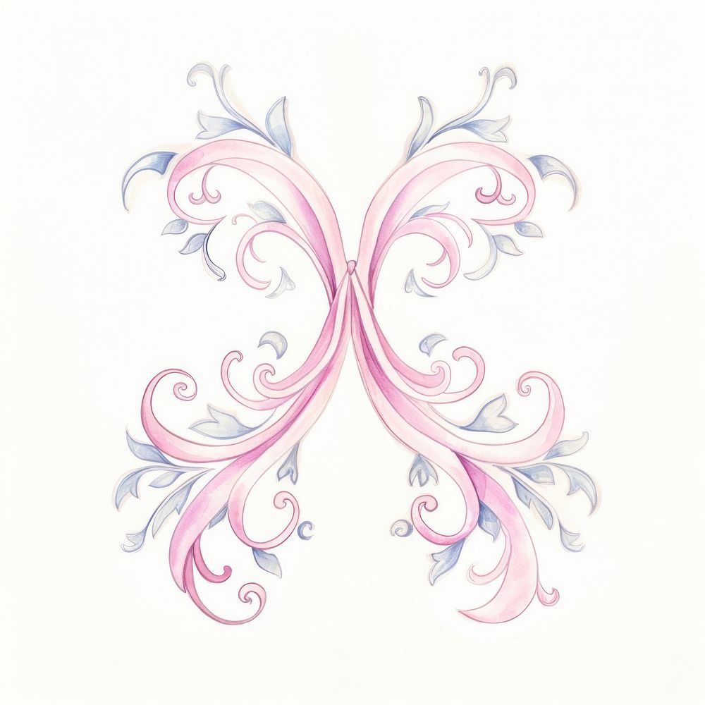 Pink cancer ribbon pattern drawing calligraphy. AI generated Image by rawpixel.