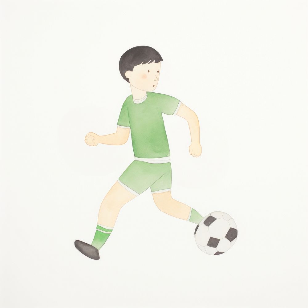Soccer athlete character football kicking sports. AI generated Image by rawpixel.