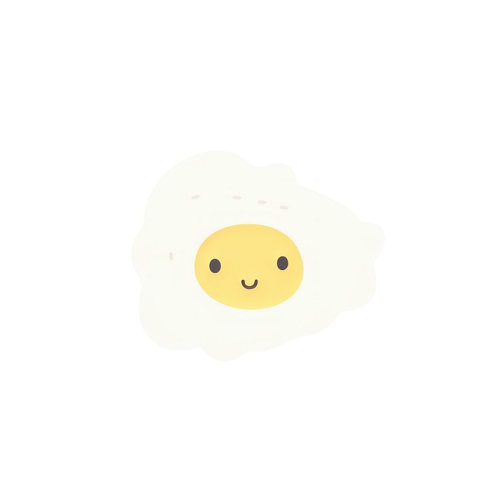 Fried egg anthropomorphic emoticon cartoon. AI generated Image by rawpixel.