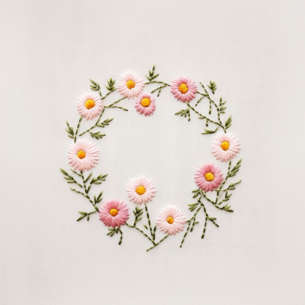 Little daisy circle border embroidery | Free Photo - rawpixel