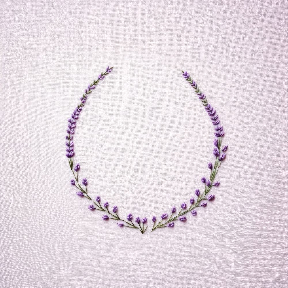 Little Lavender circle border lavender embroidery necklace. AI generated Image by rawpixel.