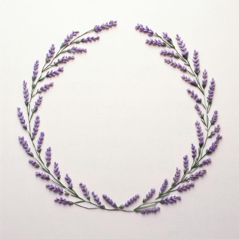Little Lavender circle border lavender pattern embroidery. AI generated Image by rawpixel.