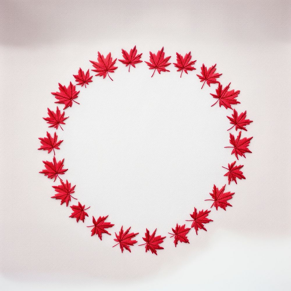 Little red maple leaf circle border plant art accessories. AI generated Image by rawpixel.