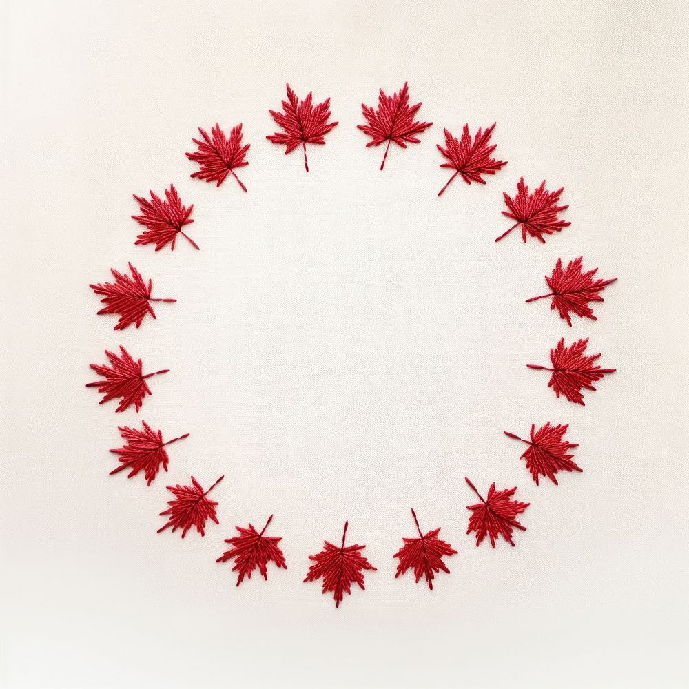 Little red maple leaf circle border pattern plant accessories. AI generated Image by rawpixel.