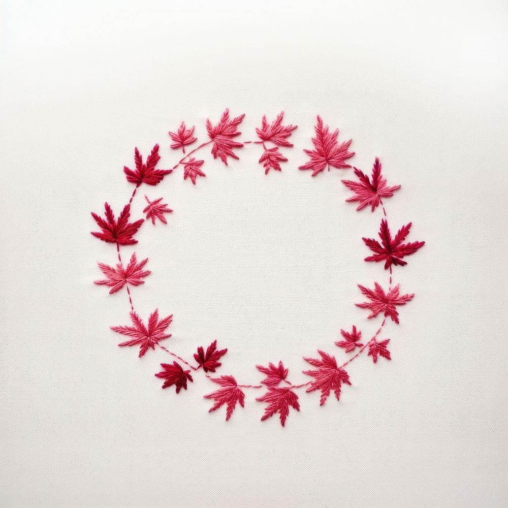 Little red maple leaf circle border pattern plant accessories. AI generated Image by rawpixel.