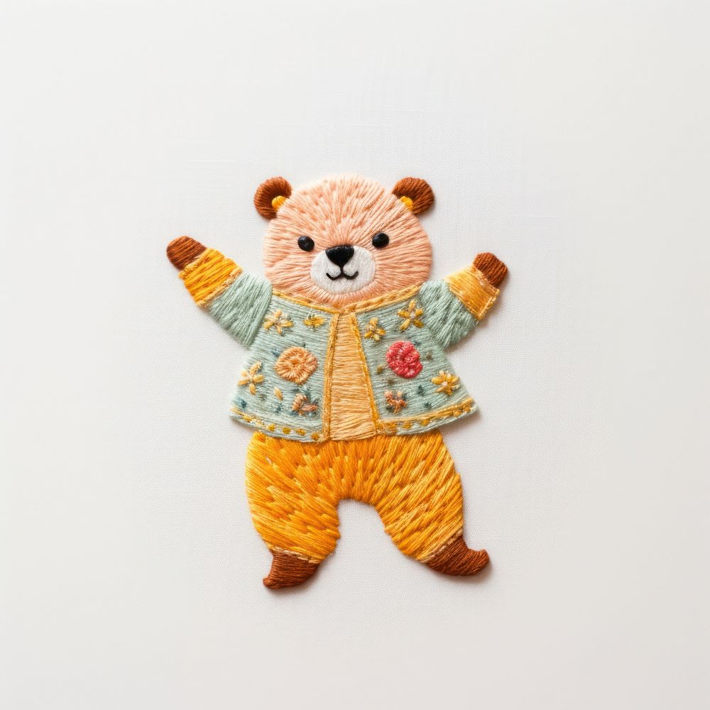 Bear dancing textile pattern cute. AI generated Image by rawpixel.