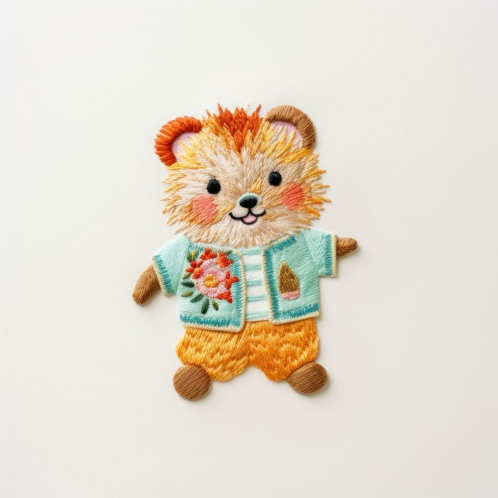 Lion dancing textile craft cute. AI generated Image by rawpixel.