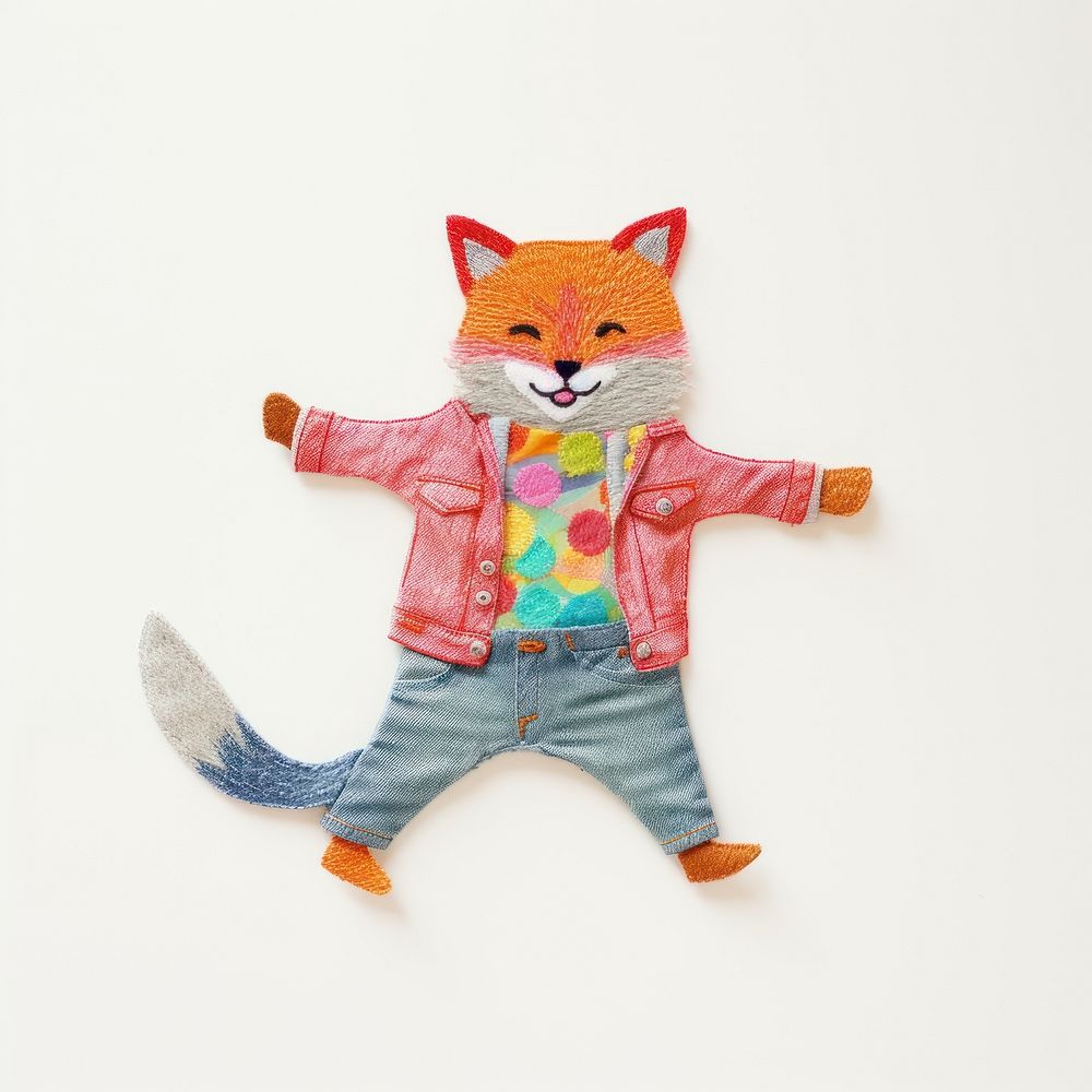 Red fox dancing textile mammal animal. AI generated Image by rawpixel.