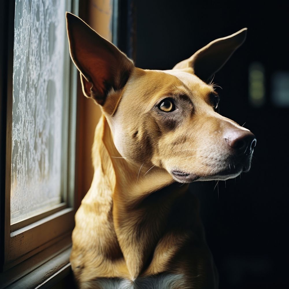A dog looking out of the window mammal animal pet. AI generated Image by rawpixel.