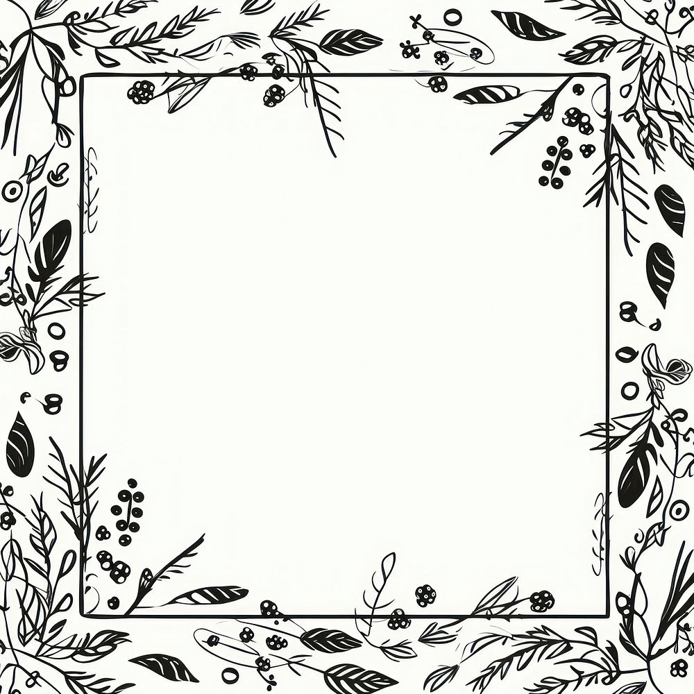 Botanical backgrounds pattern doodle. AI generated Image by rawpixel.
