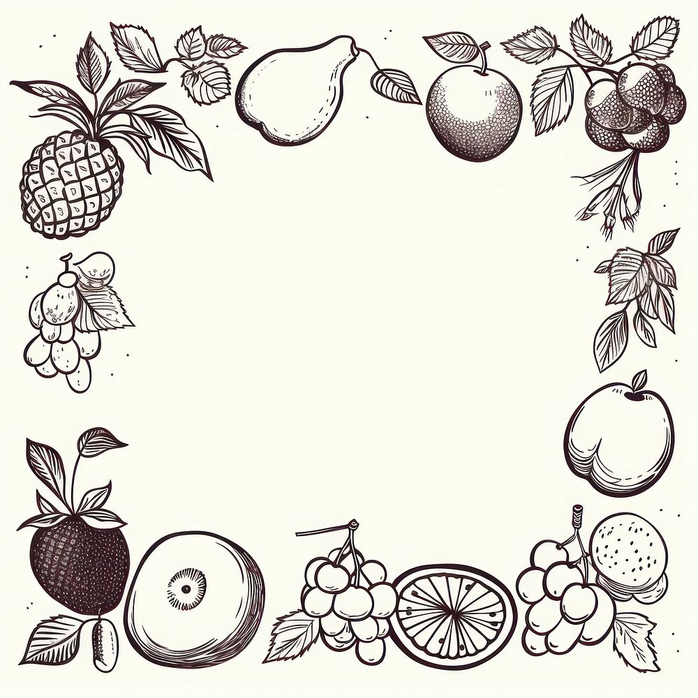 Fruit drawing sketch doodle. AI generated Image by rawpixel.