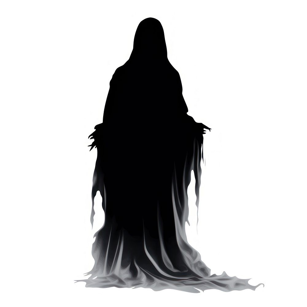 Ghost silhouette white background monochrome. AI generated Image by rawpixel.