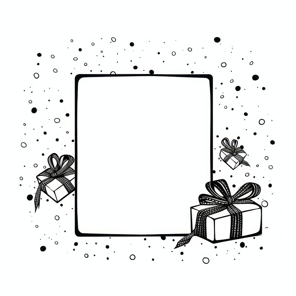 Gift box paper frame line. AI generated Image by rawpixel.