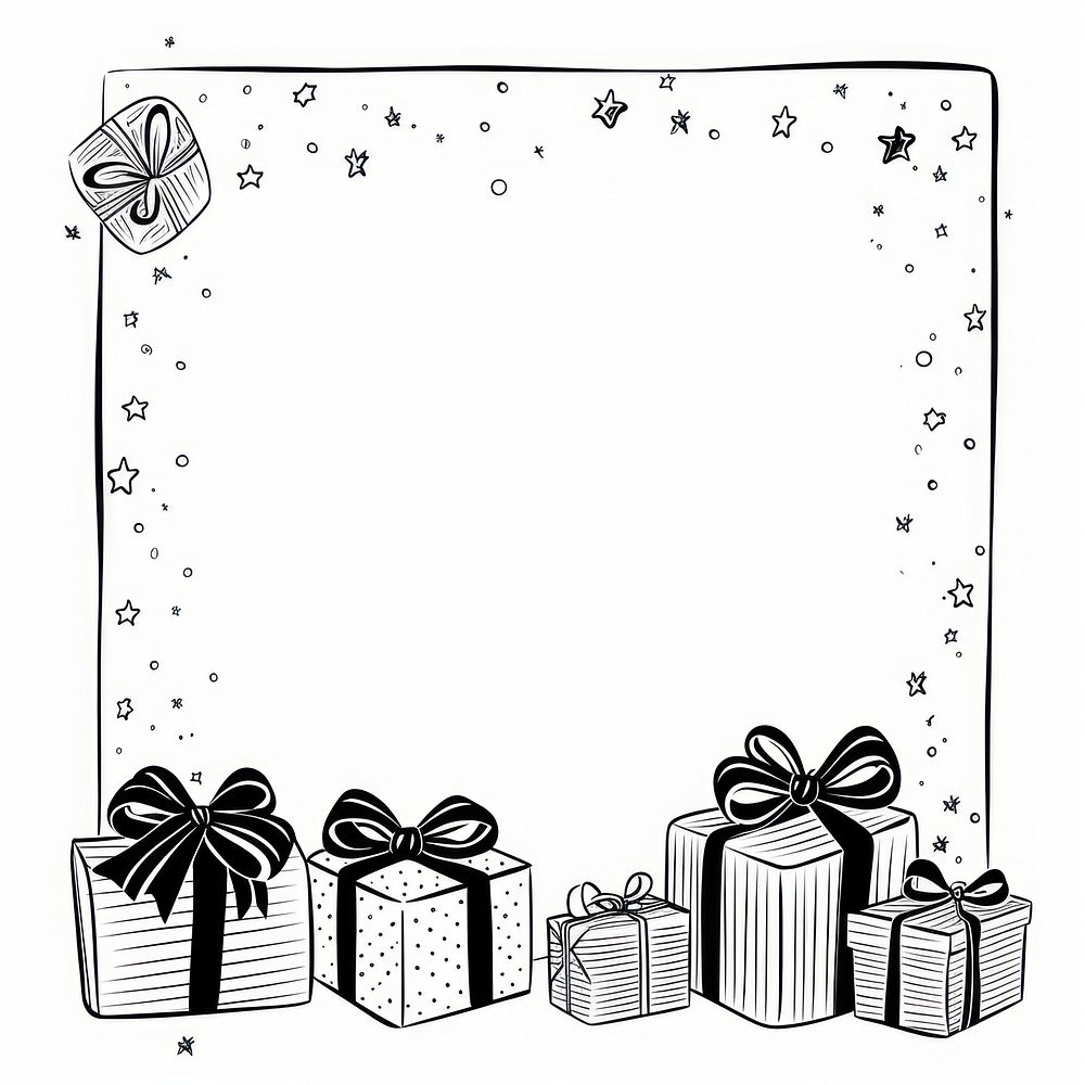 Gift box paper doodle line. AI generated Image by rawpixel.