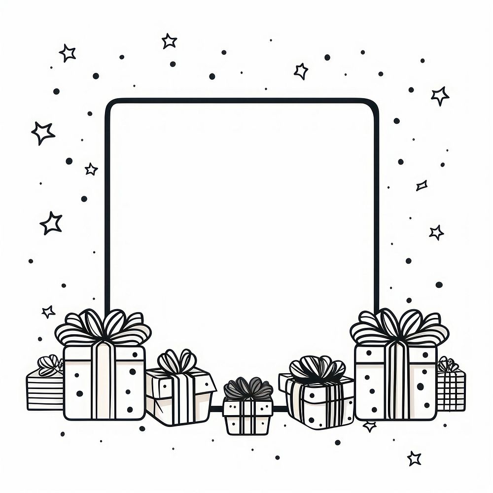 Gift box doodle paper frame. AI generated Image by rawpixel.