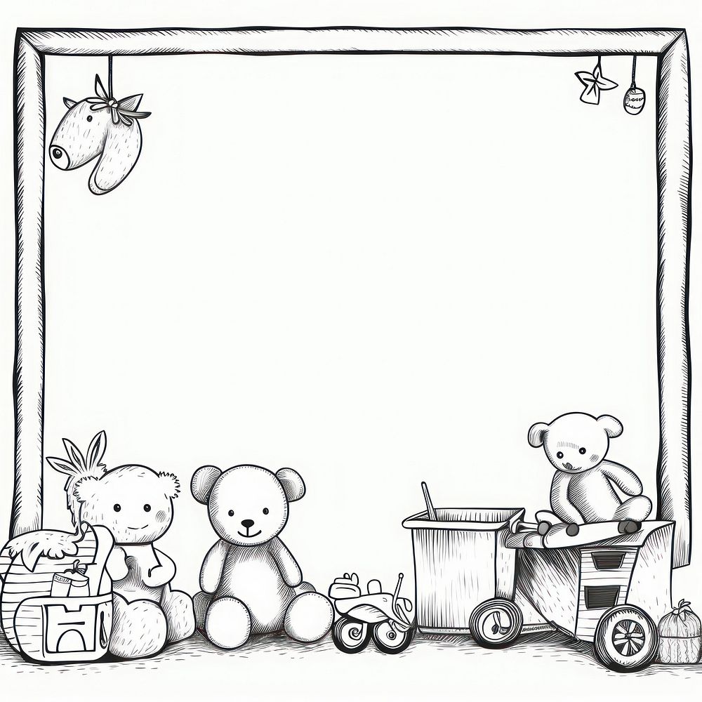 Kid toys doodle drawing sketch. AI generated Image by rawpixel.