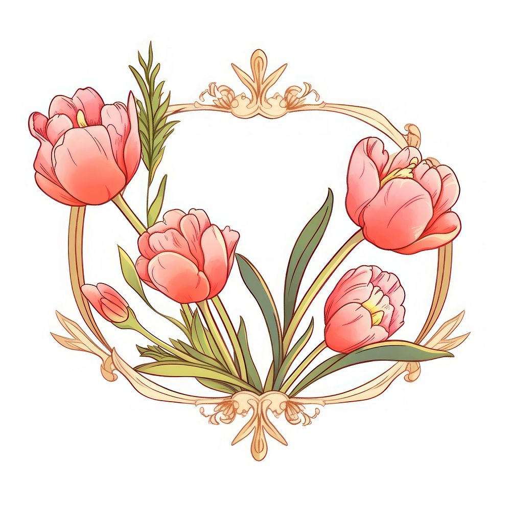 Tulip pattern flower plant. AI generated Image by rawpixel.