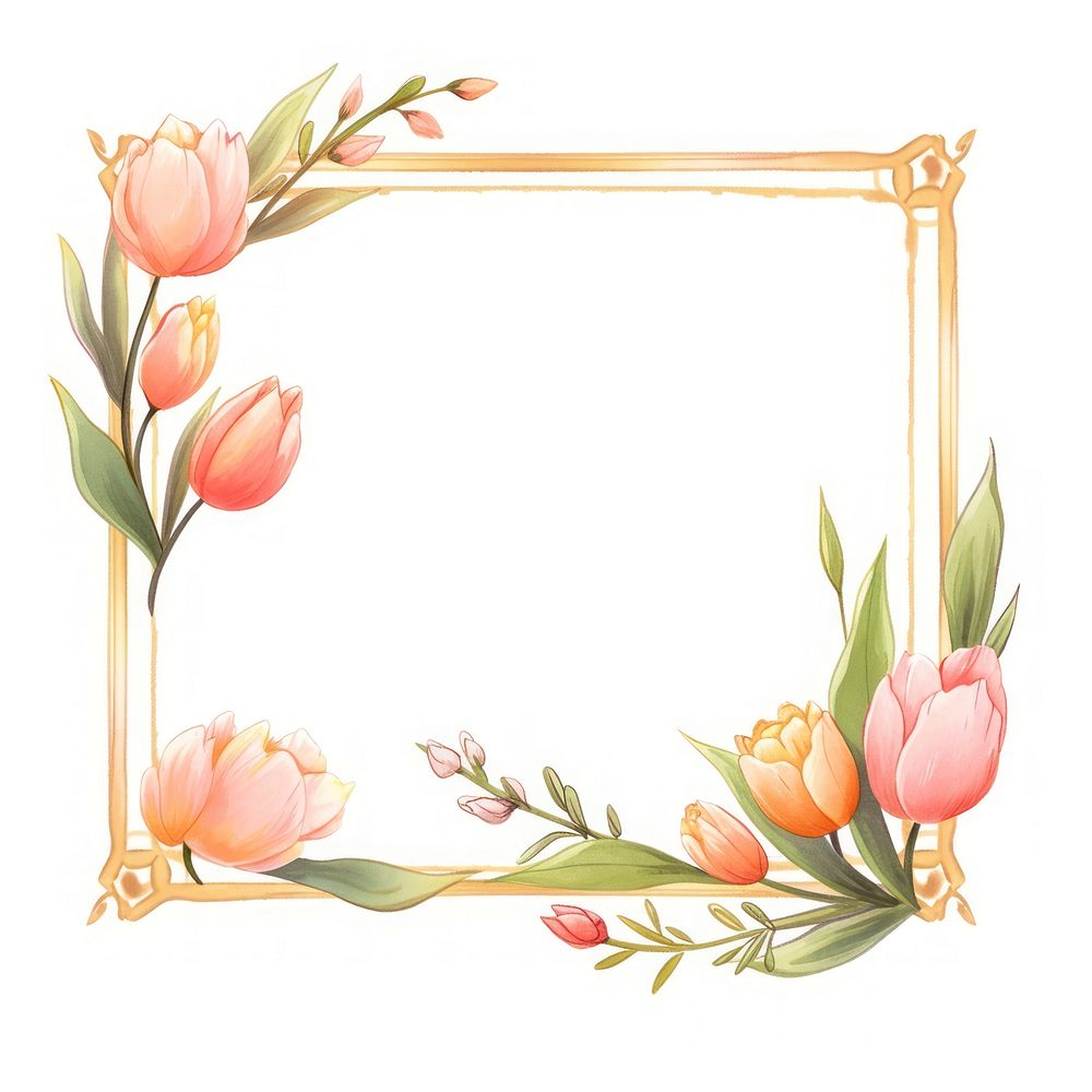 Tulip flower plant frame. AI generated Image by rawpixel.