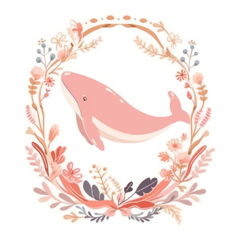 Whale animal art white background. AI generated Image by rawpixel.