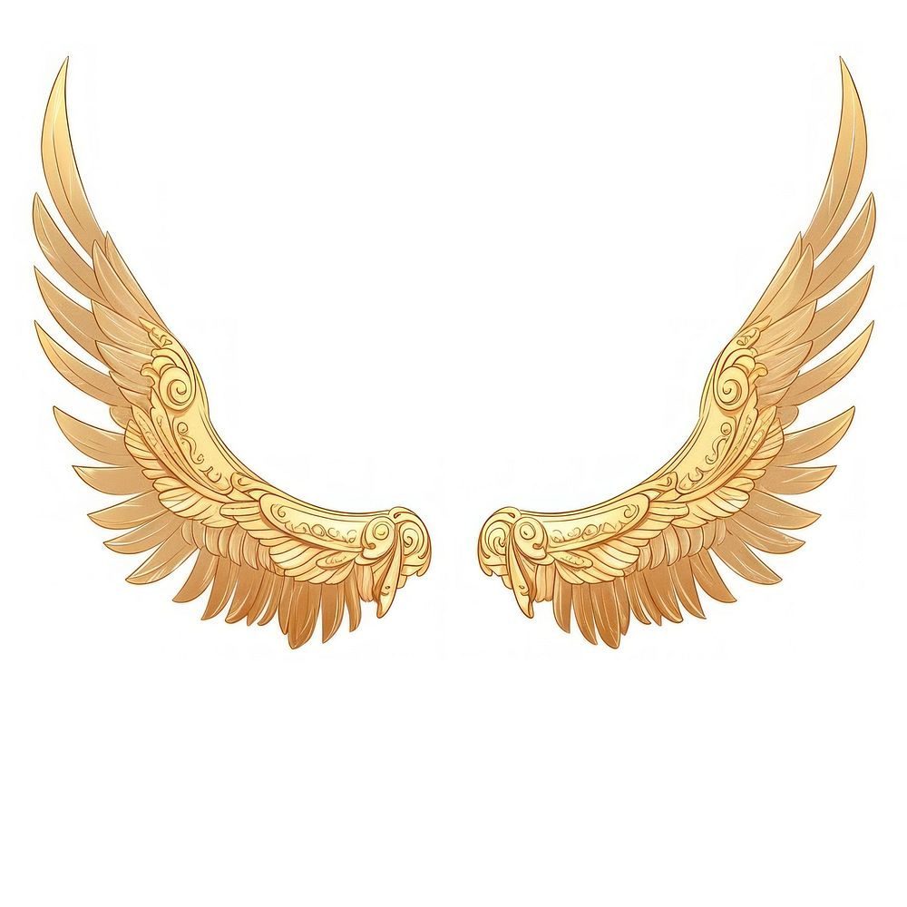 Wing gold white background accessories. AI generated Image by rawpixel.