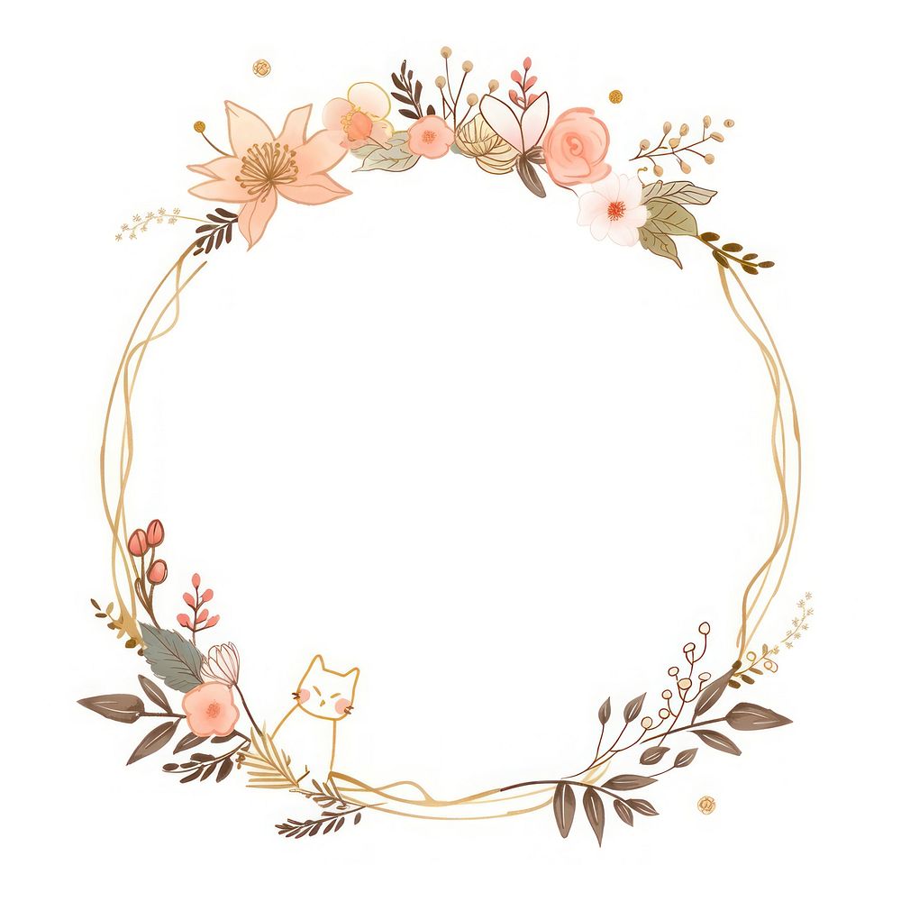 Cat pattern flower art. AI generated Image by rawpixel.