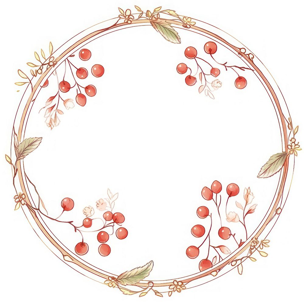 Cherry pattern art embroidery. AI generated Image by rawpixel.