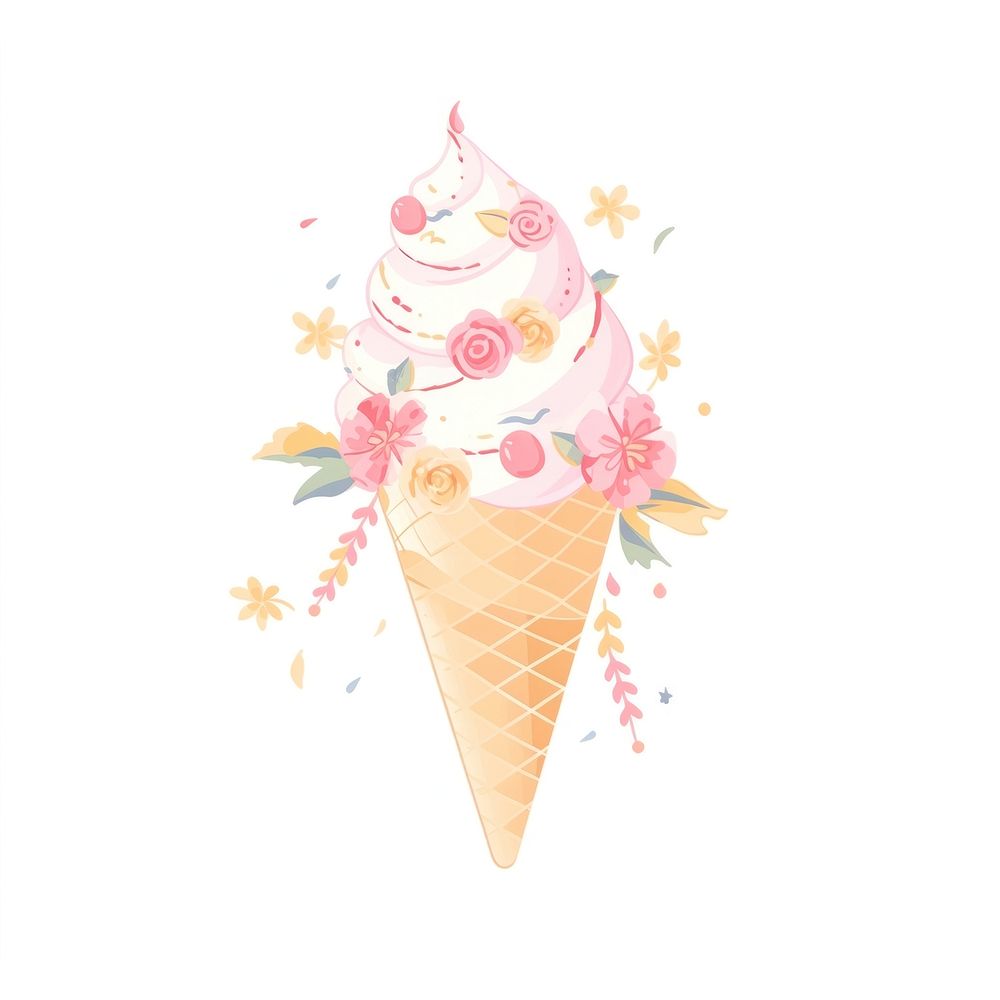 Icecream dessert food cone. AI generated Image by rawpixel.