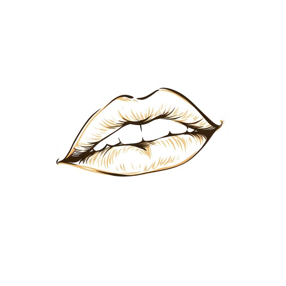 Lips art white background illustrated. AI generated Image by rawpixel.