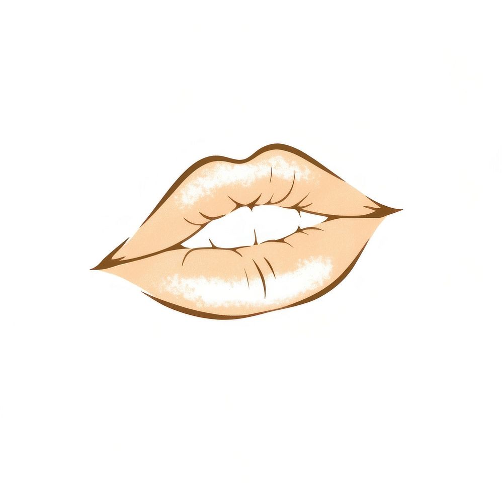 Lips lipstick white background moustache. AI generated Image by rawpixel.