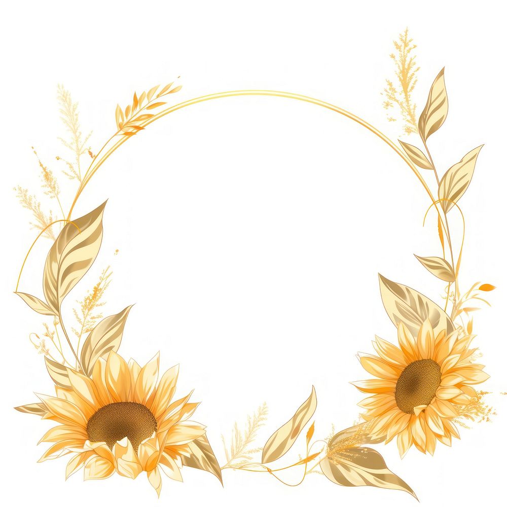Sunflower pattern plant gold. AI generated Image by rawpixel.