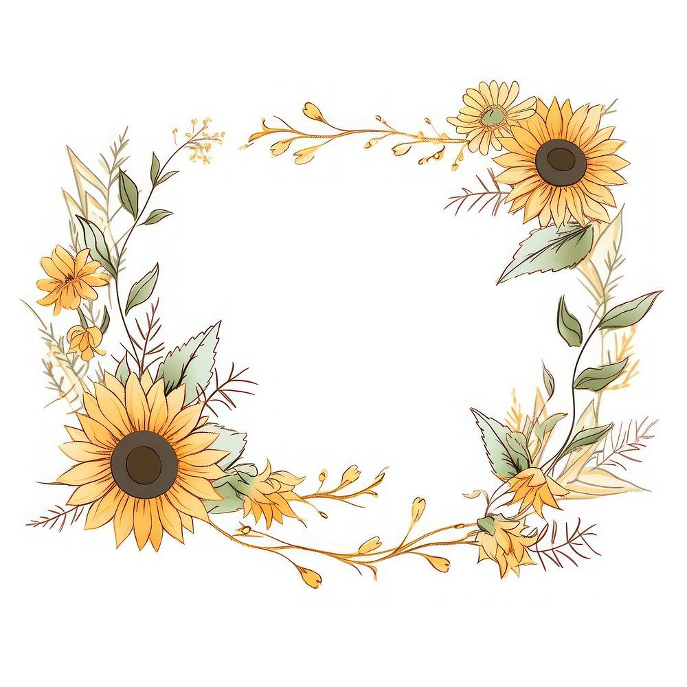 Sunflower pattern plant art. AI generated Image by rawpixel.