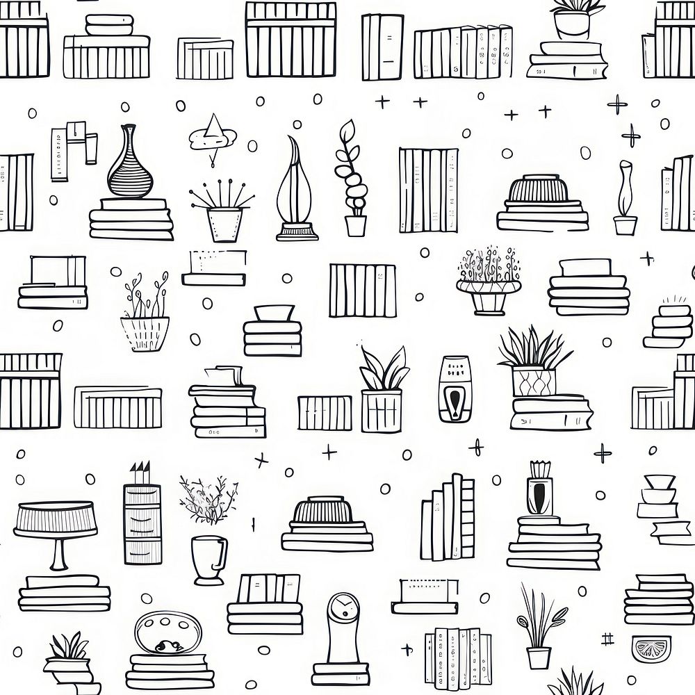 Book pattern backgrounds drawing. AI generated Image by rawpixel.
