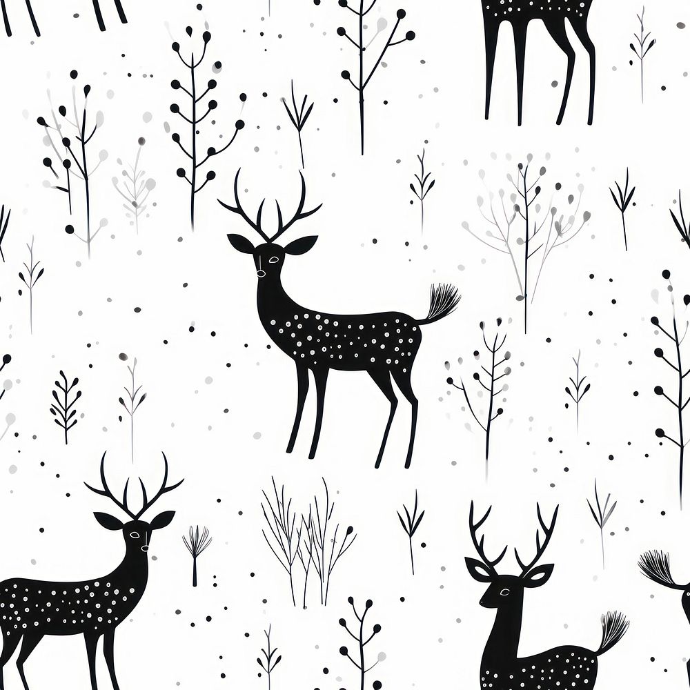 Deer backgrounds pattern drawing. 