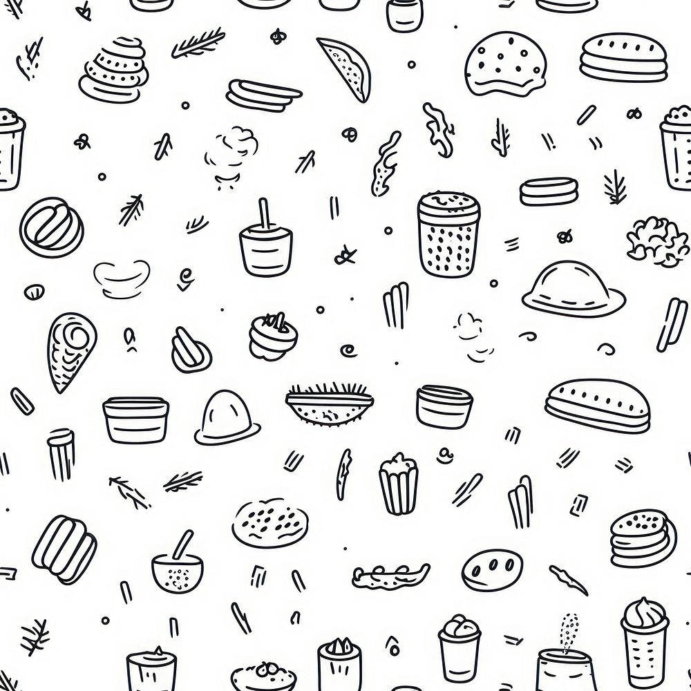 Food doodle backgrounds pattern. AI generated Image by rawpixel.