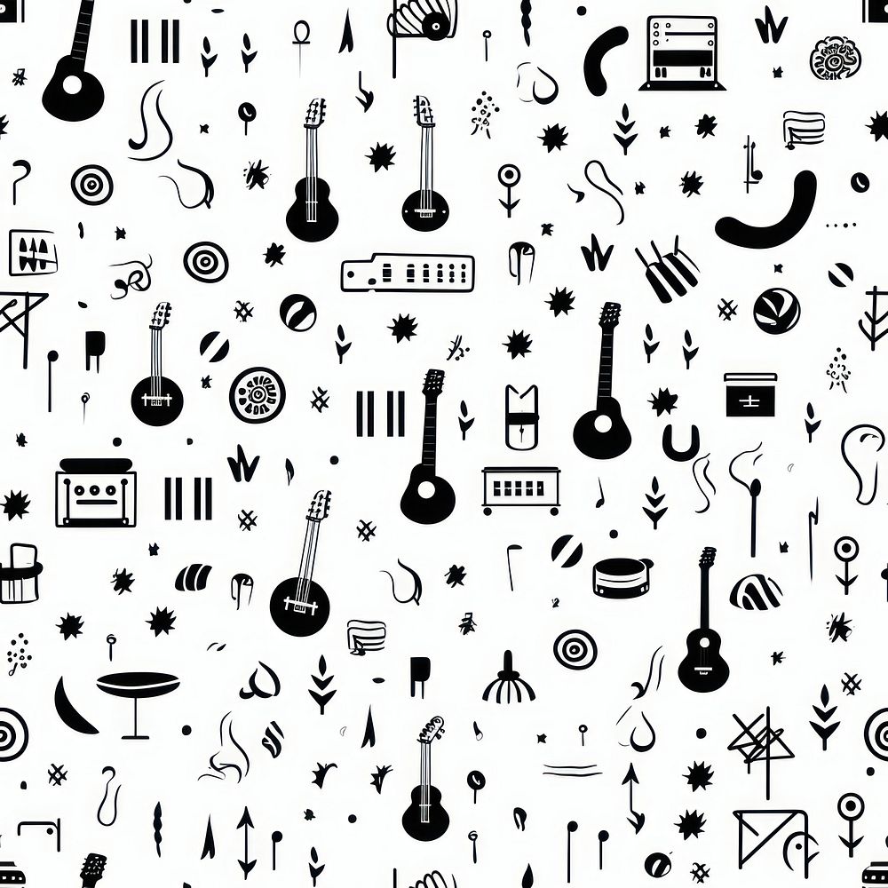 Music pattern backgrounds drawing. AI generated Image by rawpixel.