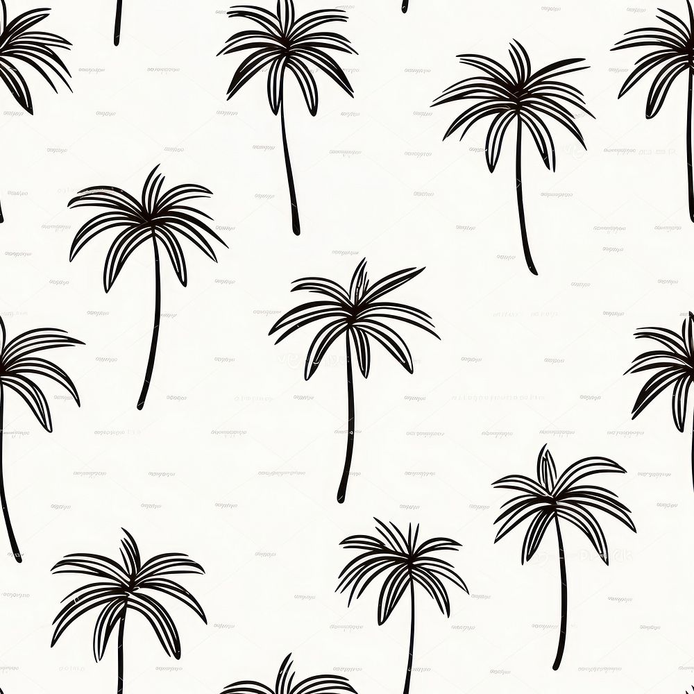 Palm tree pattern backgrounds drawing. AI generated Image by rawpixel.