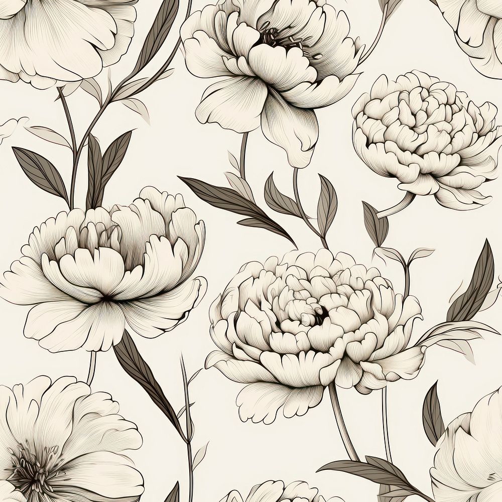 Peony pattern backgrounds wallpaper. AI generated Image by rawpixel.