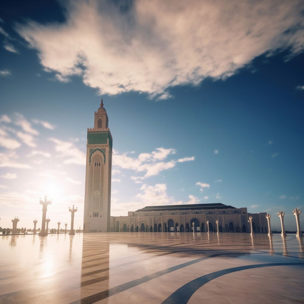 Hassan II Mosque architecture building outdoors. AI generated Image by rawpixel.