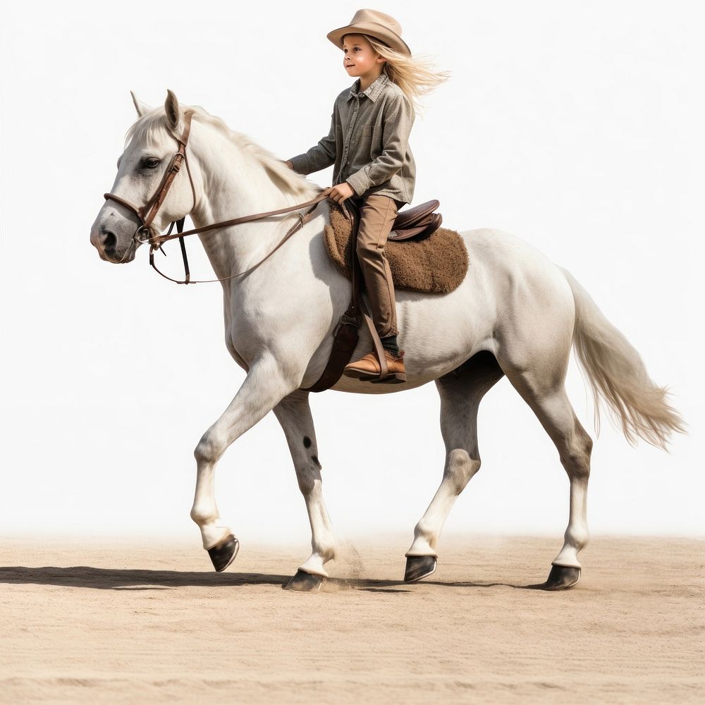 Kid horserider riding the horse walking mammal animal adult. AI generated Image by rawpixel.
