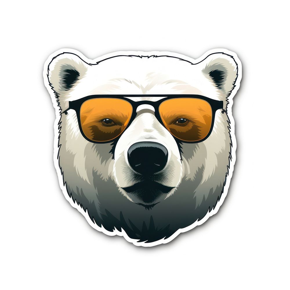 Icebear wear sunglasses mammal animal representation. AI generated Image by rawpixel.