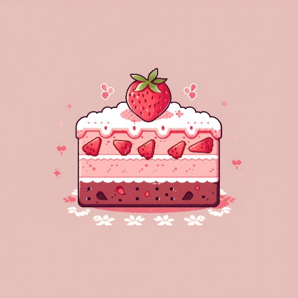 Mousse cake strawberry dessert fruit. AI generated Image by rawpixel.